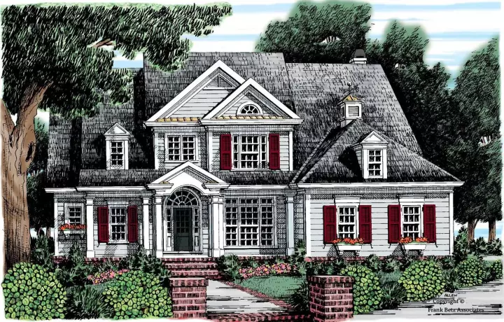 Country house plans 85-596 - front exterior, 2,591 sq ft, 4 bed, 2 bath house plans | Monster House Plans