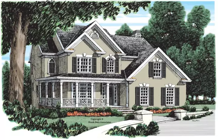 Traditional house plans 85-597 - front exterior, 1,811 sq ft, 3 bed, 2 bath house plans | Monster House Plans