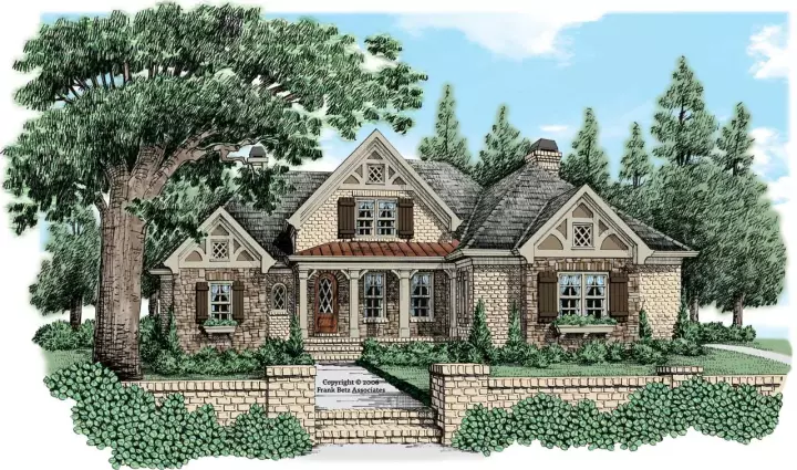 Tudor house plans 85-603 - front exterior, 2,681 sq ft, 3 bed, 2 bath house plans | Monster House Plans