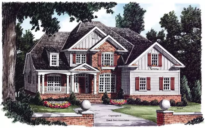 Traditional house plans 85-607 - front exterior, 2,727 sq ft, 4 bed, 3 bath house plans | Monster House Plans