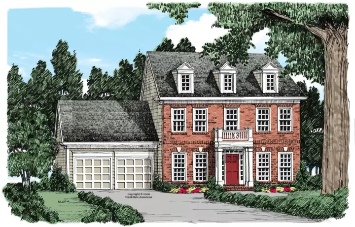 Southern Colonial house plans 85-612 - front exterior, 1,606 sq ft, 3 bed, 2 bath house plans | Monster House Plans