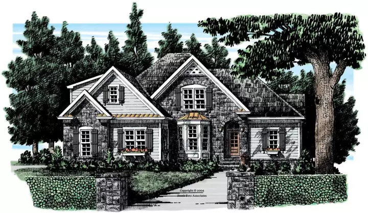 Traditional house plans 85-617 - front exterior, 1,694 sq ft, 3 bed, 2 bath house plans | Monster House Plans