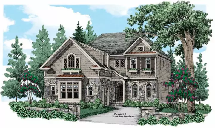 French Country house plans 85-619 - front exterior, 3,042 sq ft, 4 bed, 4 bath house plans | Monster House Plans