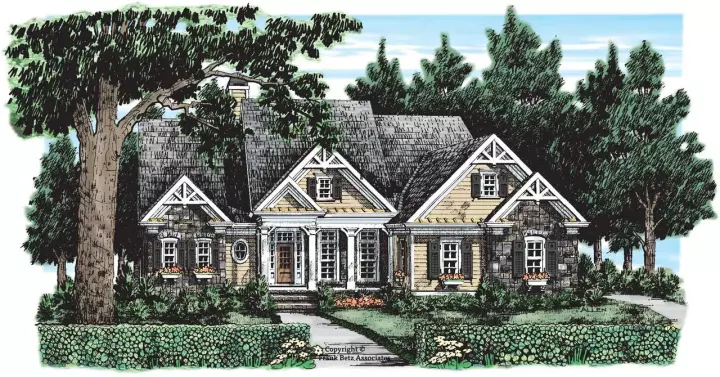 Traditional house plans 85-646 - front exterior, 2,548 sq ft, 4 bed, 3 bath house plans | Monster House Plans