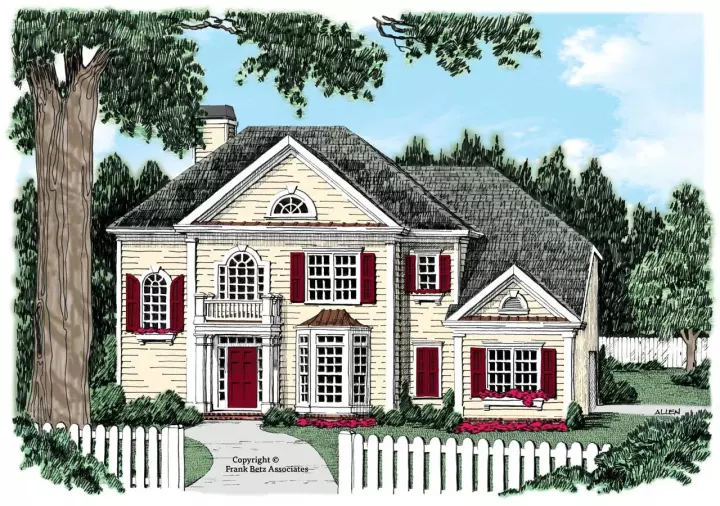 Georgian house plans 85-653 - front exterior, 2,278 sq ft, 4 bed, 3 bath house plans | Monster House Plans