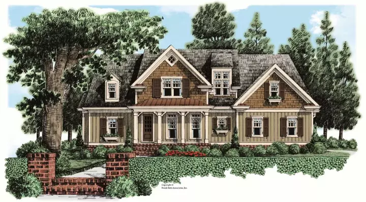 Craftsman house plans 85-655 - front exterior, 2,701 sq ft, 4 bed, 3 bath house plans | Monster House Plans