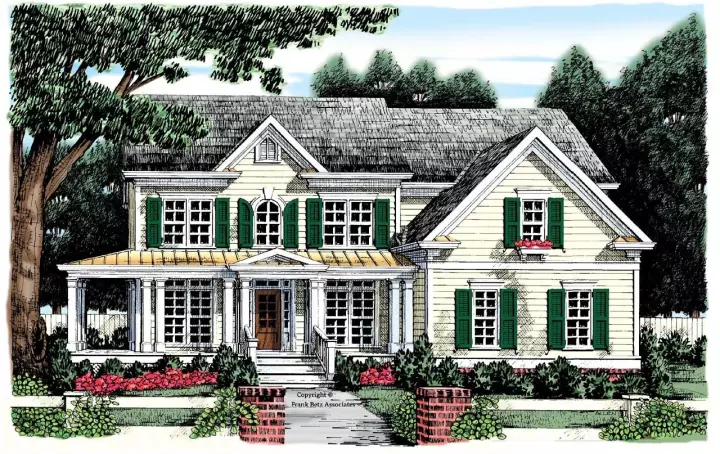 Farmhouse house plans 85-674 - front exterior, 2,724 sq ft, 5 bed, 4 bath house plans | Monster House Plans
