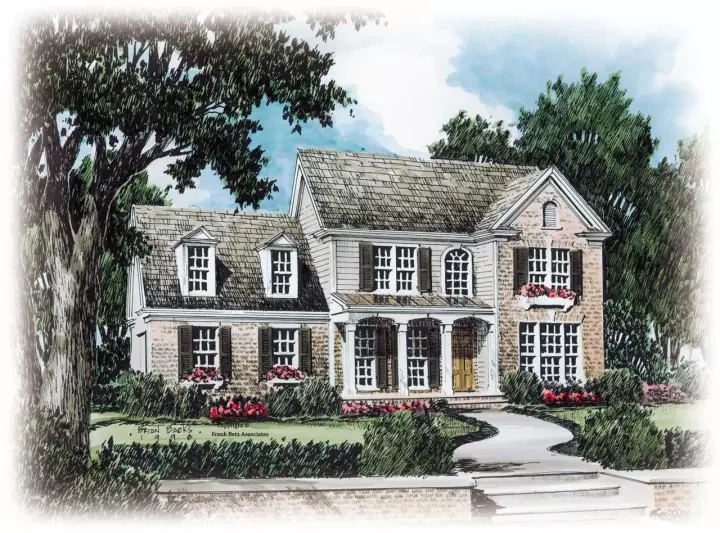 Southern Colonial house plans 85-686 - front exterior, 1,675 sq ft, 3 bed, 2 bath house plans | Monster House Plans