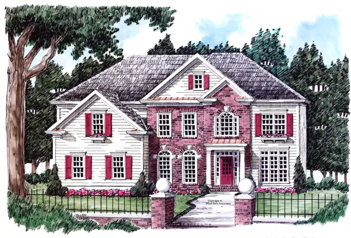 Georgian house plans 85-691 - front exterior, 3,261 sq ft, 5 bed, 4 bath house plans | Monster House Plans