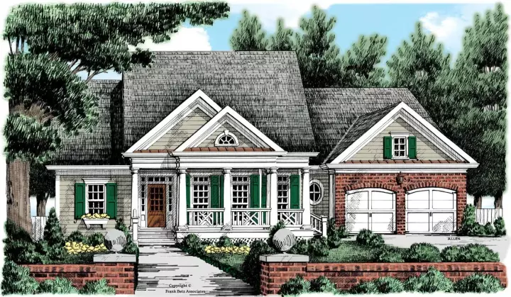 Traditional house plans 85-696 - front exterior, 1,769 sq ft, 3 bed, 2 bath house plans | Monster House Plans