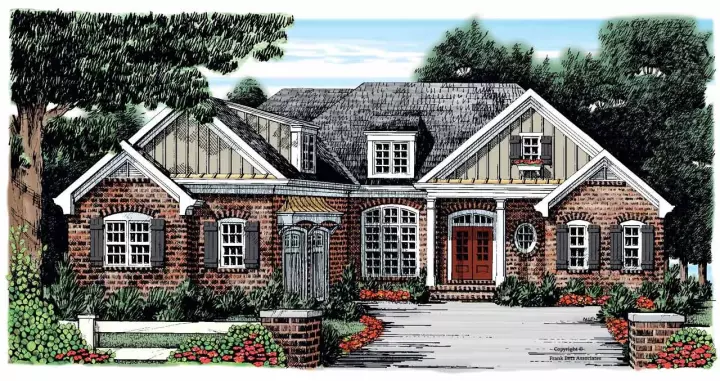 European house plans 85-709 - front exterior, 2,282 sq ft, 4 bed, 3 bath house plans | Monster House Plans