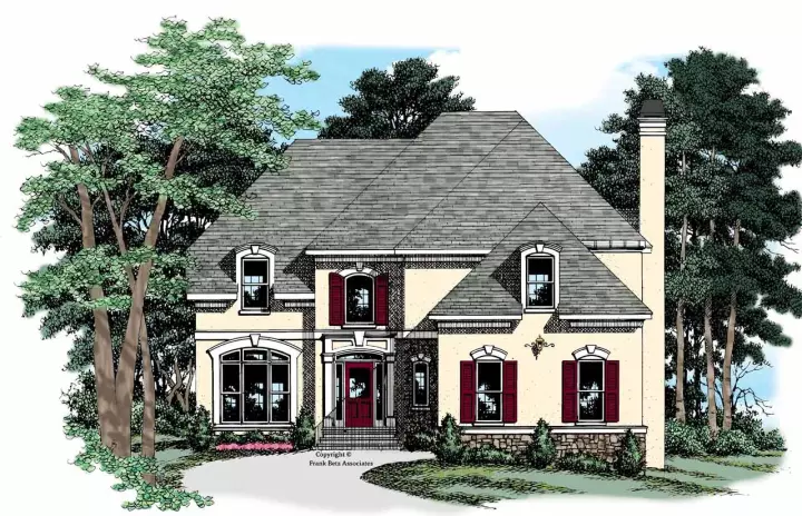 European house plans 85-713 - front exterior, 2,519 sq ft, 4 bed, 3 bath house plans | Monster House Plans