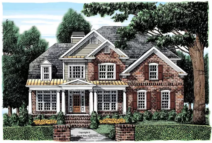 Country house plans 85-716 - front exterior, 2,507 sq ft, 4 bed, 3 bath house plans | Monster House Plans