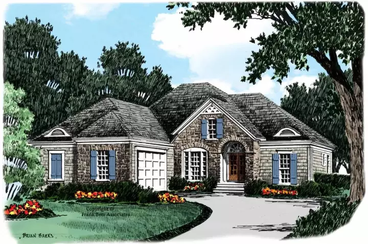 Cottage house plans 85-722 - front exterior, 1,910 sq ft, 3 bed, 2 bath house plans | Monster House Plans