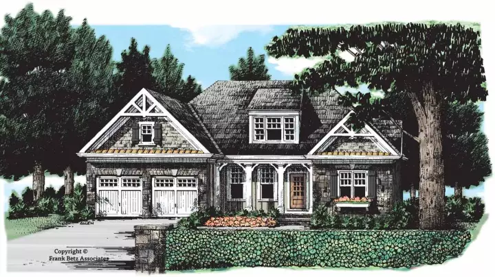Cottage house plans 85-730 - front exterior, 2,201 sq ft, 3 bed, 2 bath house plans | Monster House Plans