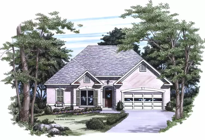 Traditional house plans 85-732 - front exterior, 1,361 sq ft, 3 bed, 2 bath house plans | Monster House Plans
