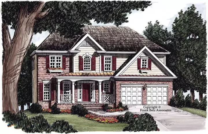 Traditional house plans 85-742 - front exterior, 2,151 sq ft, 3 bed, 2 bath house plans | Monster House Plans