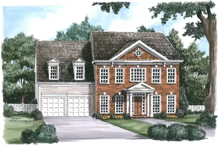 Colonial house plans 85-746 - front exterior, 2,640 sq ft, 5 bed, 3 bath house plans | Monster House Plans