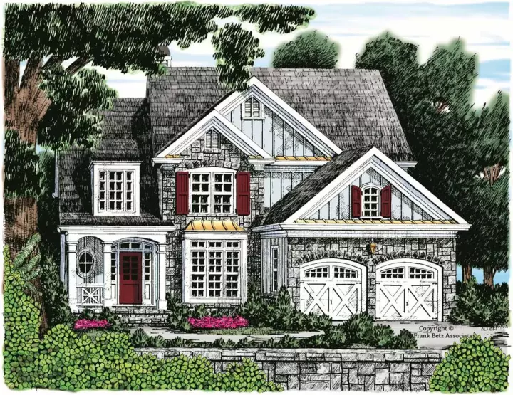 Cottage house plans 85-905 - front exterior, 2,794 sq ft, 5 bed, 4 bath house plans | Monster House Plans