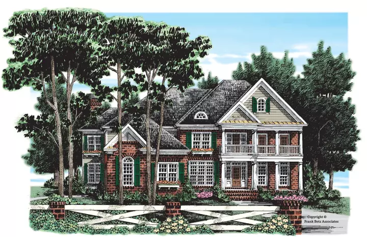 Southern Colonial house plans 85-921 - front exterior, 3,688 sq ft, 5 bed, 4 bath house plans | Monster House Plans