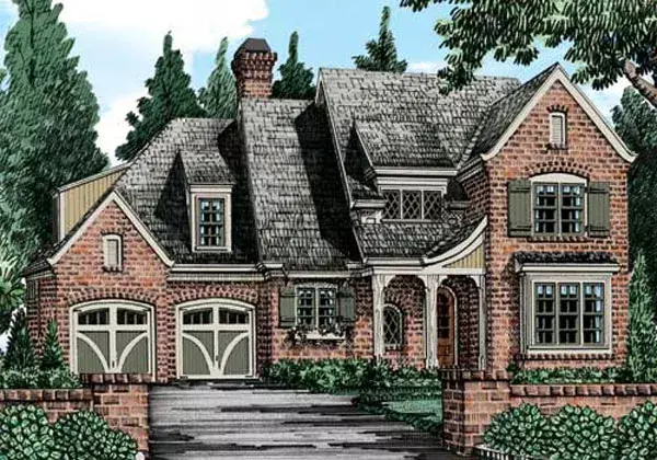 English Country house plans 85-940 - front exterior, 2,884 sq ft, 3 bed, 3 bath house plans | Monster House Plans