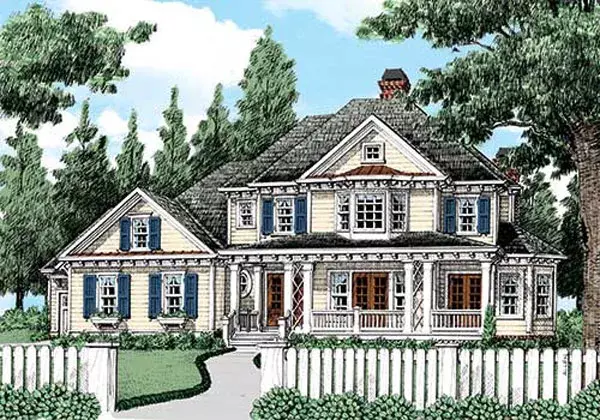 Modern Farmhouse house plans 85-980 - front exterior, 3,902 sq ft, 4 bed, 3 bath house plans | Monster House Plans