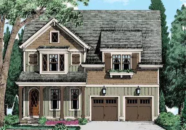Craftsman house plans 85-981 - front exterior, 2,576 sq ft, 4 bed, 3 bath house plans | Monster House Plans