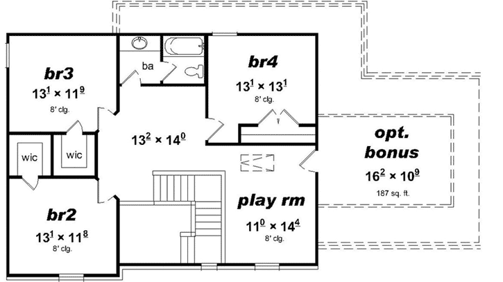 Upper/Second Floor Plan:86-110