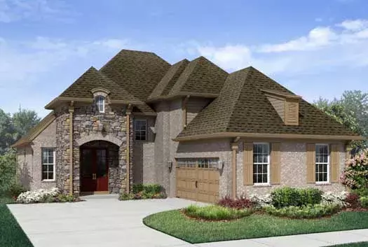 European house plans 86-112 - front exterior, 2,261 sq ft, 3 bed, 3 bath house plans | Monster House Plans