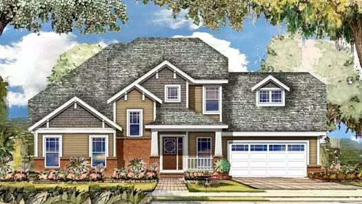 Craftsman house plans 86-121 - front exterior, 2,545 sq ft, 3 bed, 2 bath house plans | Monster House Plans