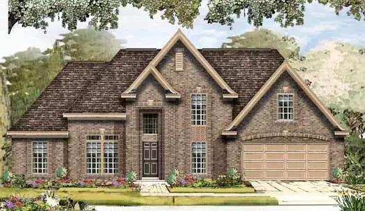European house plans 86-123 - front exterior, 2,573 sq ft, 5 bed, 3 bath house plans | Monster House Plans
