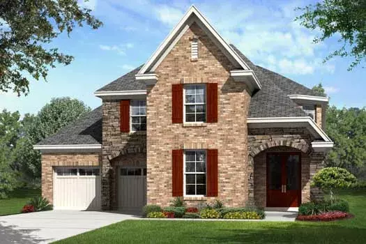 European house plans 86-138 - front exterior, 2,762 sq ft, 4 bed, 3 bath house plans | Monster House Plans