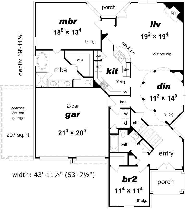 Main Floor Plan: 86-138