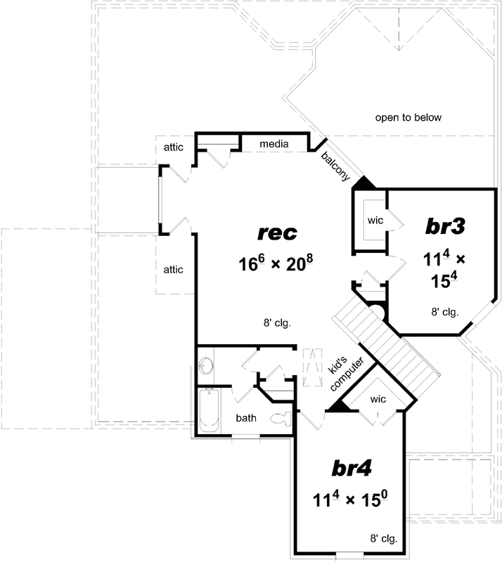 Upper/Second Floor Plan:86-138