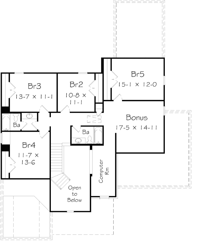 Upper/Second Floor Plan:86-154