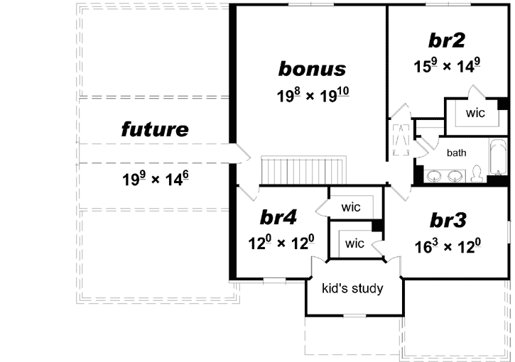 Upper/Second Floor Plan:86-155