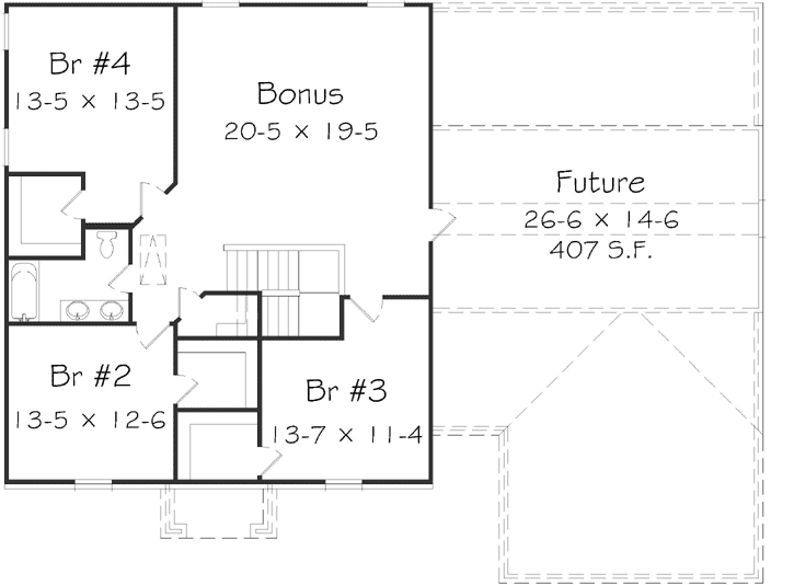 Upper/Second Floor Plan:86-159