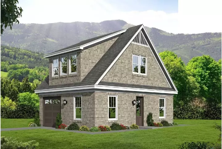 Carriage house plans 87-103 - front exterior, 1,027 sq ft, 0 bed, 1 bath house plans | Monster House Plans