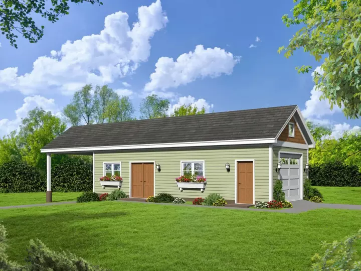 Traditional house plans 87-112 - front exterior, 269 sq ft, 0 bed, 0 bath house plans | Monster House Plans