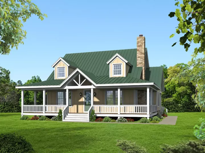 Farmhouse house plans 87-123 - front exterior, 1,990 sq ft, 3 bed, 3 bath house plans | Monster House Plans