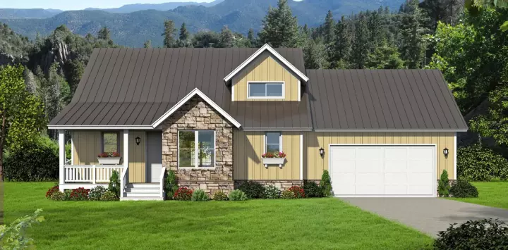 Country house plans 87-135 - front exterior, 1,850 sq ft, 3 bed, 2 bath house plans | Monster House Plans