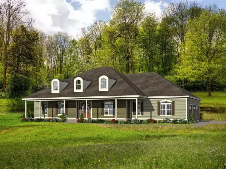 Southern house plans 87-153 - front exterior, 3,491 sq ft, 4 bed, 4 bath house plans | Monster House Plans