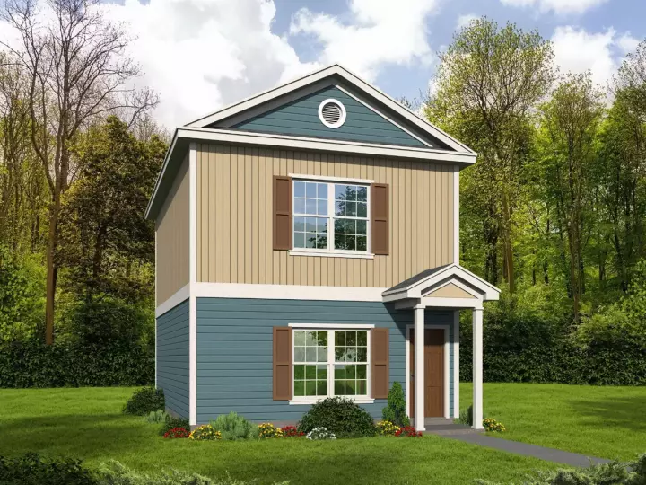 Traditional house plans 87-163 - front exterior, 1,140 sq ft, 2 bed, 2 bath house plans | Monster House Plans