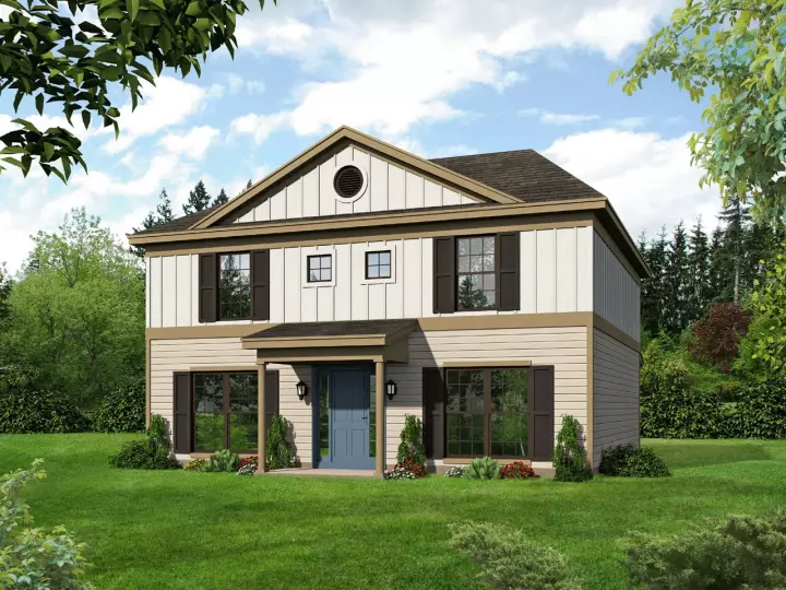 Traditional house plans 87-167 - front exterior, 2,040 sq ft, 4 bed, 4 bath house plans | Monster House Plans