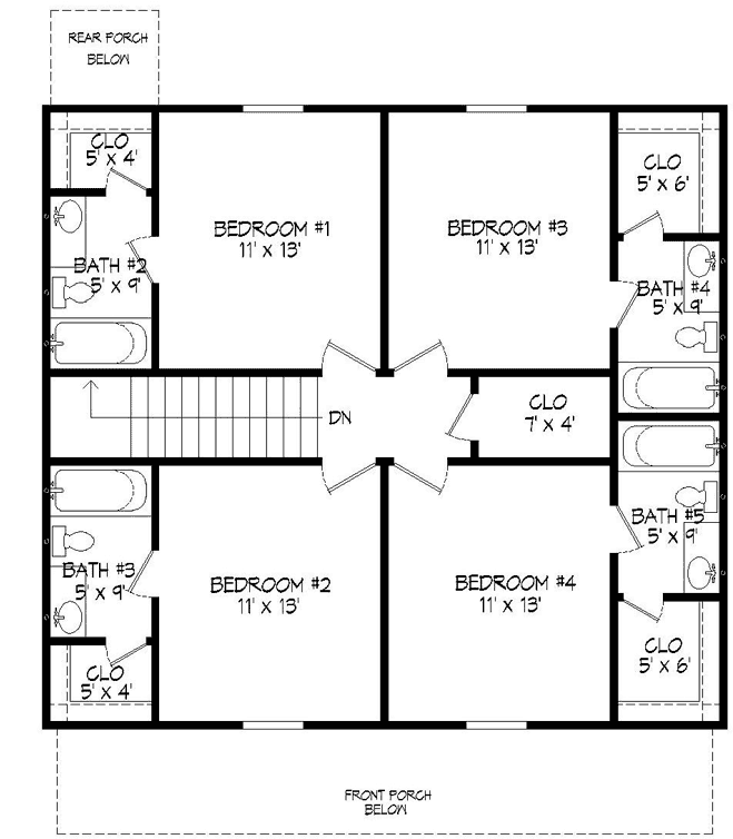 Upper/Second Floor Plan:87-169