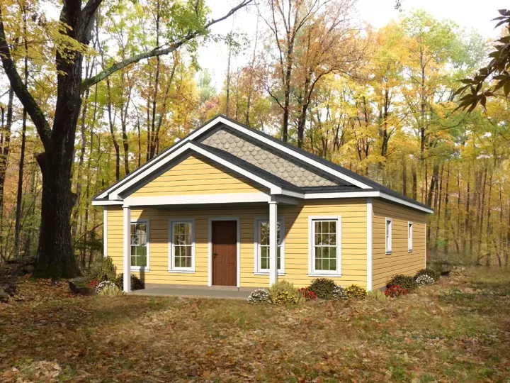 Country house plans 87-172 - front exterior, 1,050 sq ft, 2 bed, 1 bath house plans | Monster House Plans