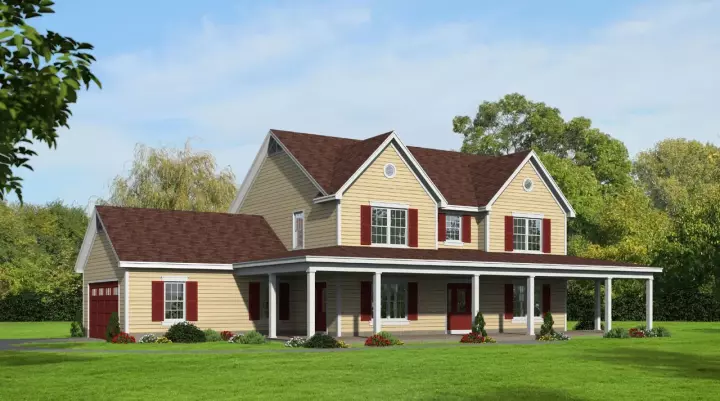 Country house plans 87-193 - front exterior, 2,729 sq ft, 4 bed, 2 bath house plans | Monster House Plans