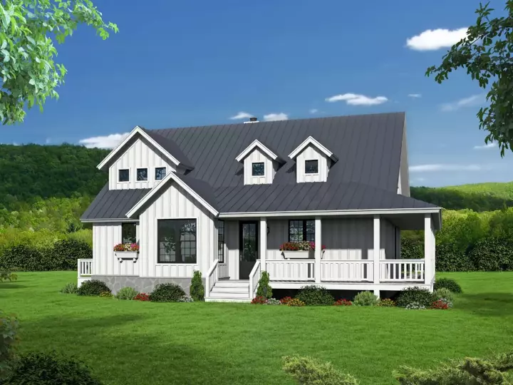 Country house plans 87-199 - front exterior, 2,095 sq ft, 3 bed, 2 bath house plans | Monster House Plans