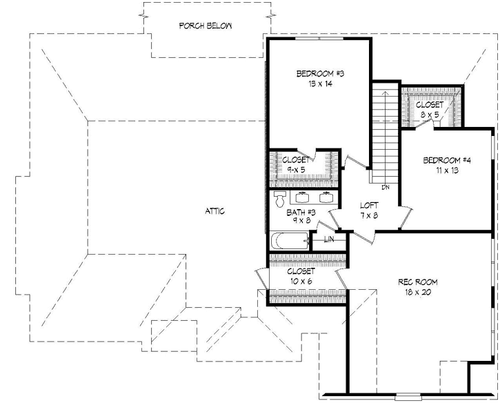 Upper/Second Floor Plan:87-205
