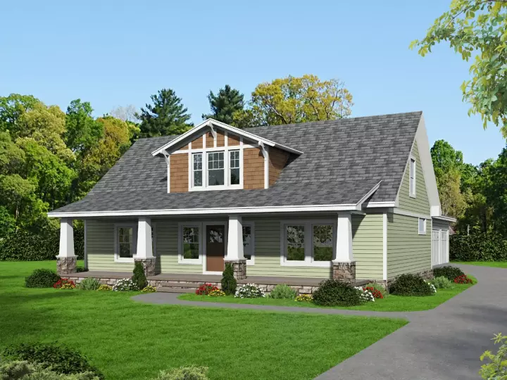 Craftsman house plans 87-223 - front exterior, 2,461 sq ft, 3 bed, 2 bath house plans | Monster House Plans